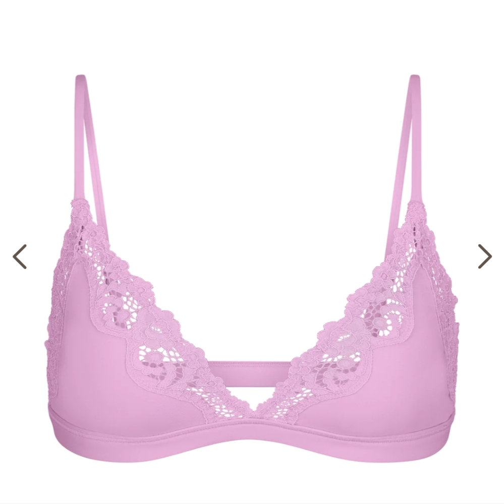 Skims Fits Everybody Lace Triangle Bralette ( petal )